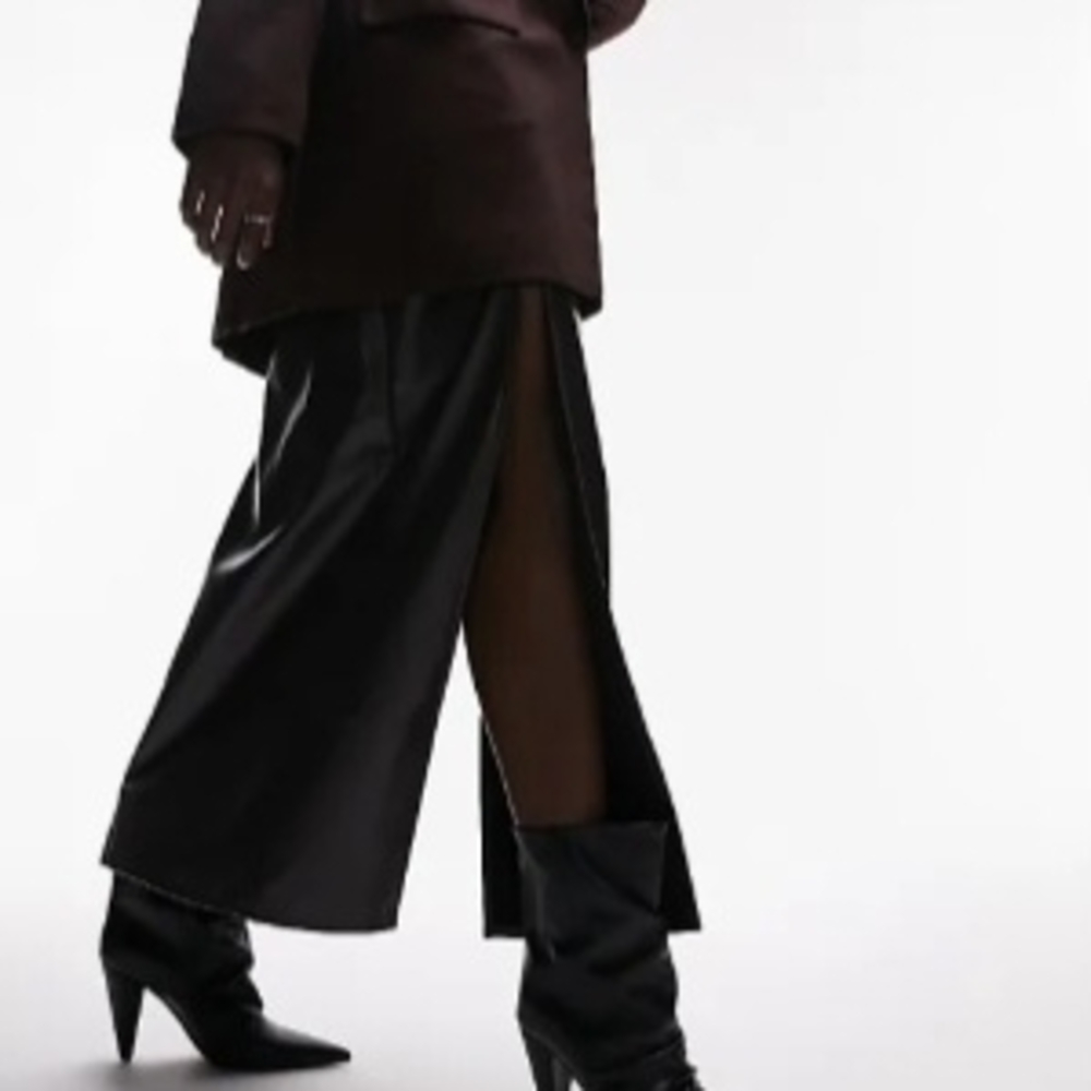 Topshop Black Leather Ankle Boots